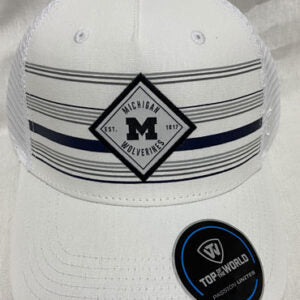 Michigan Wolverines Diamond Logo Cap White Mesh