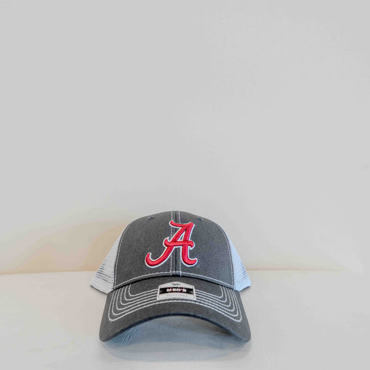 Alabama Crimson ‘A’ Meshback Gray Front