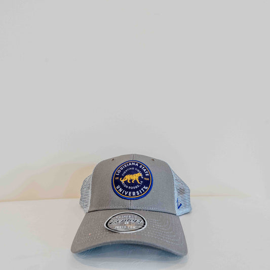 LSU Vintage Patch Gray Meshback Cap